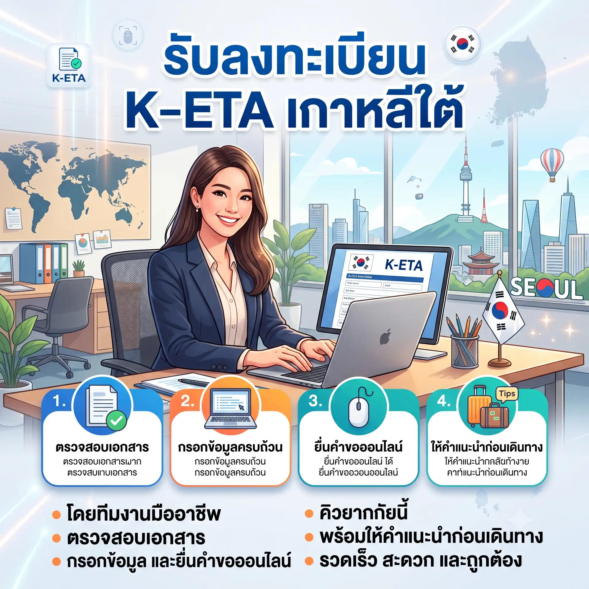 รับลงทะเบียน K-ETA เกาหลีใต้